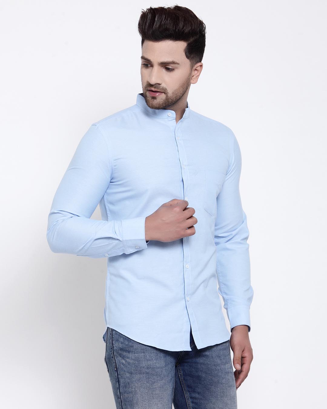Shop Men's Blue Solid Shirt-Back