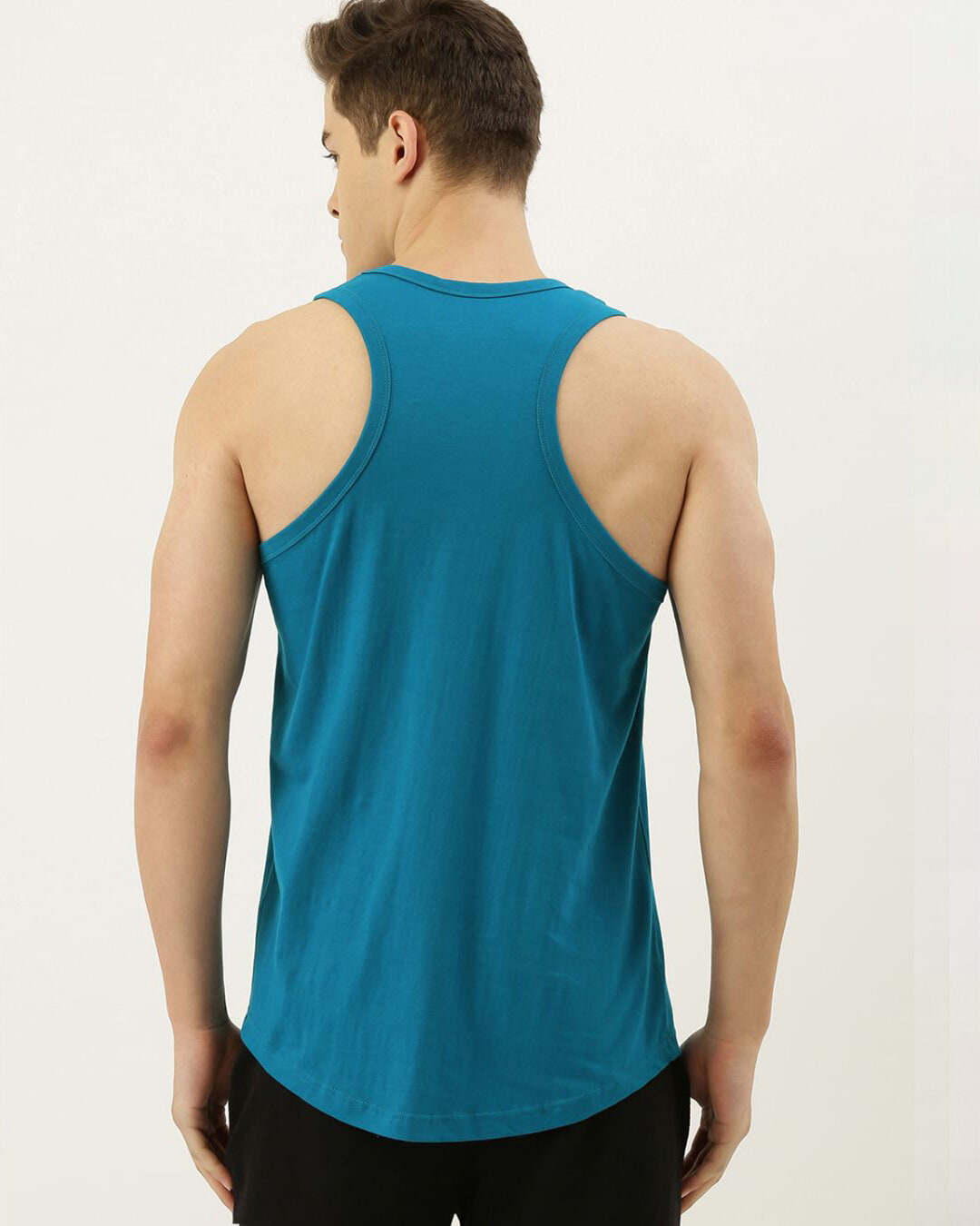 Shop Men's Blue Slim Fit Vest-Back