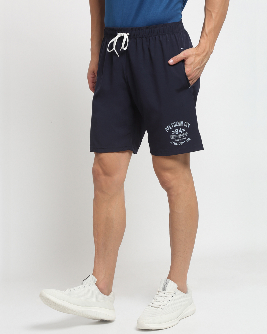 Shop Men's Blue Sports Shorts-Back