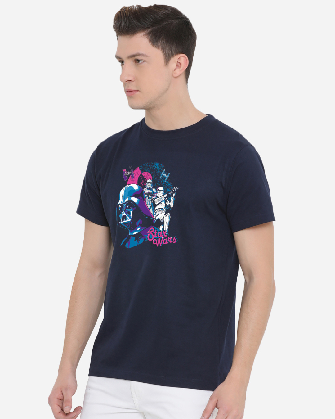 Shop Men's Blue Star Wars Graphic Printed T-shirt-Back