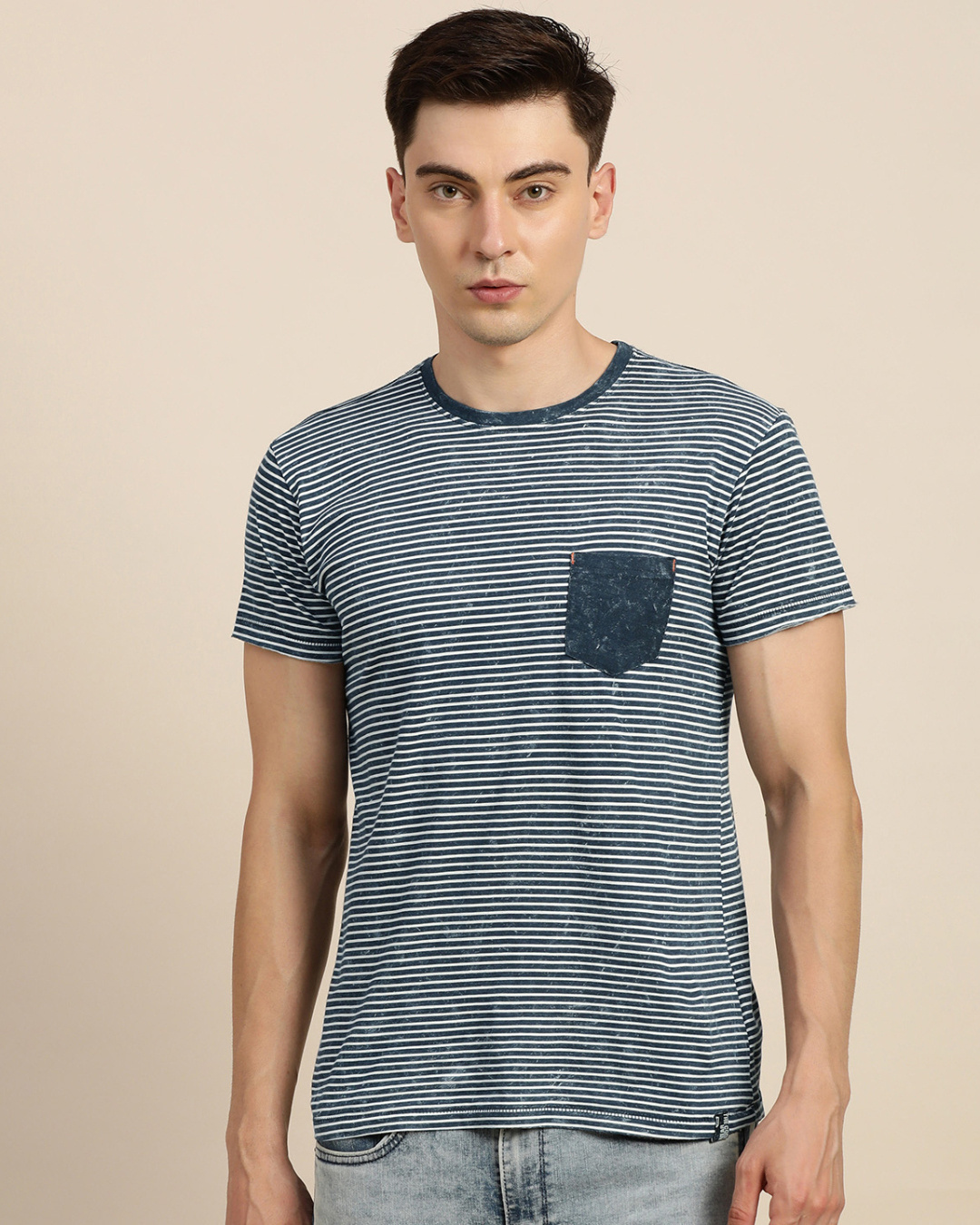 Buy Men's Blue Striped T-shirt for Men Blue Online at Bewakoof