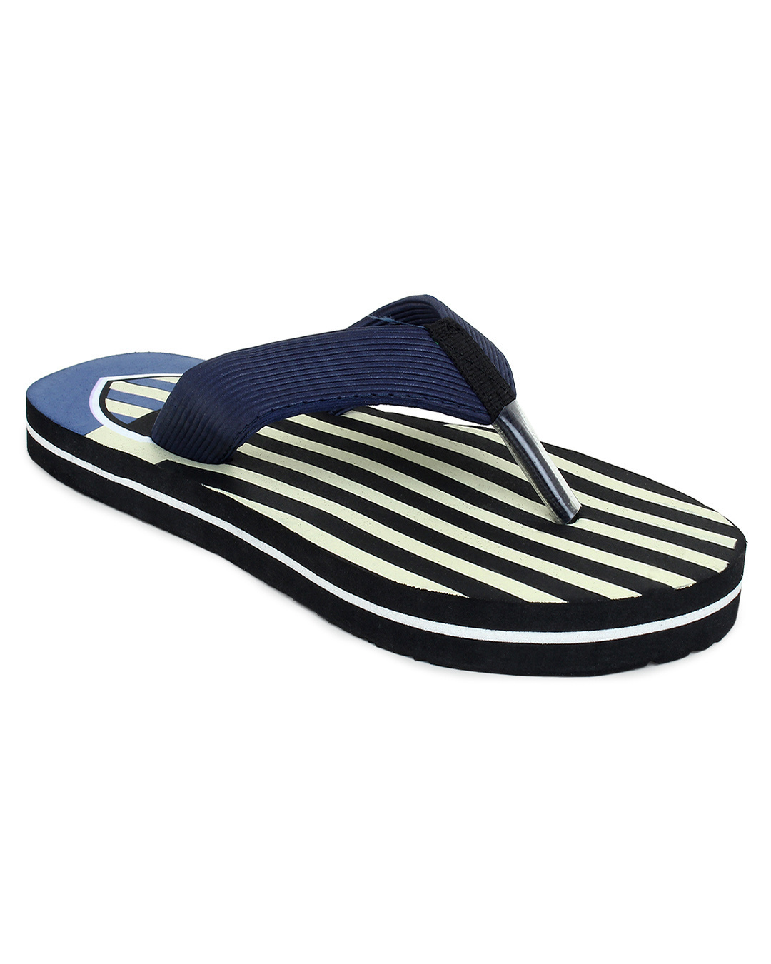 Shop Men's Blue Striped Flip Flops-Back