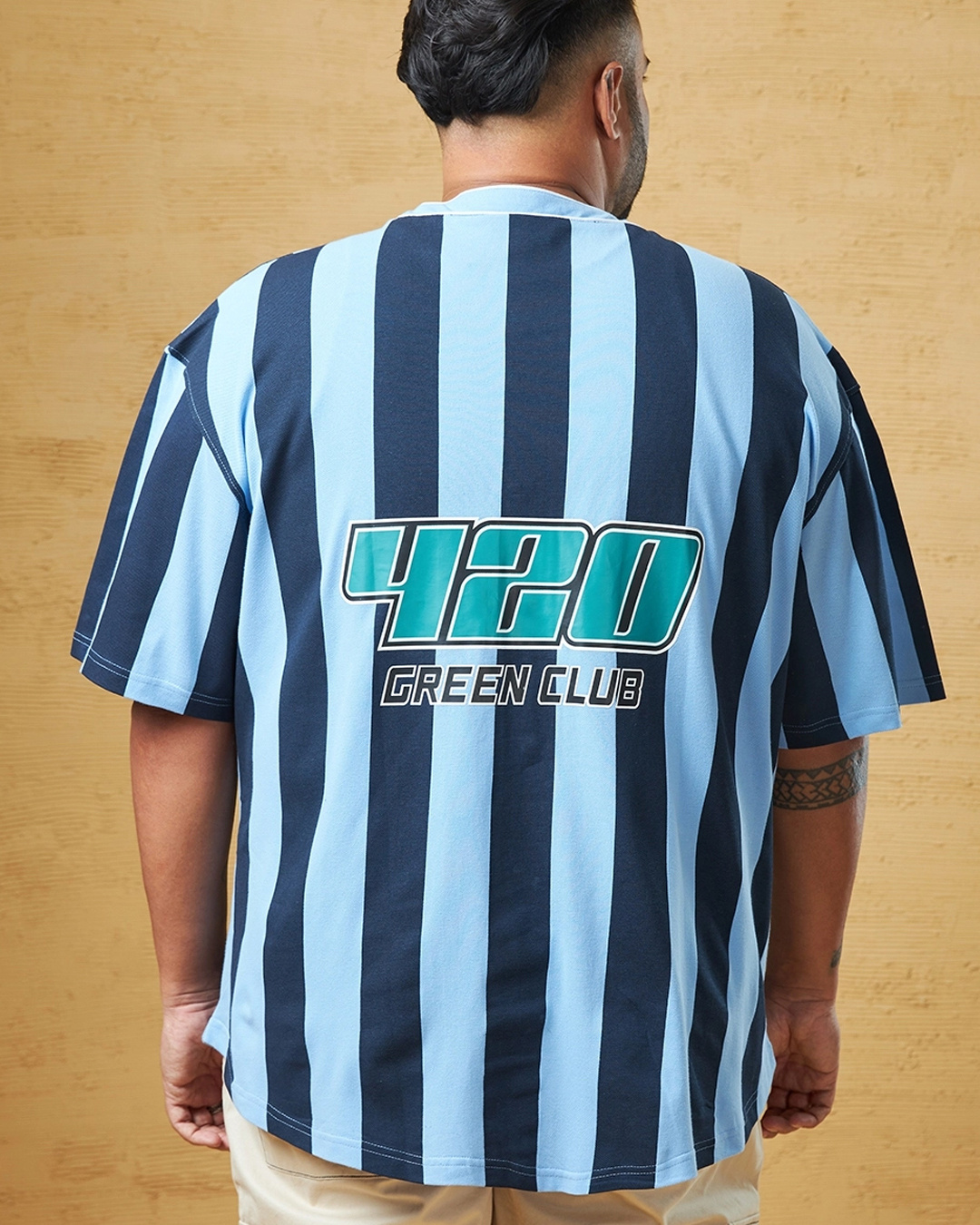 Buy Men's Blue Striped Oversized Plus Size Shirt Online at Bewakoof