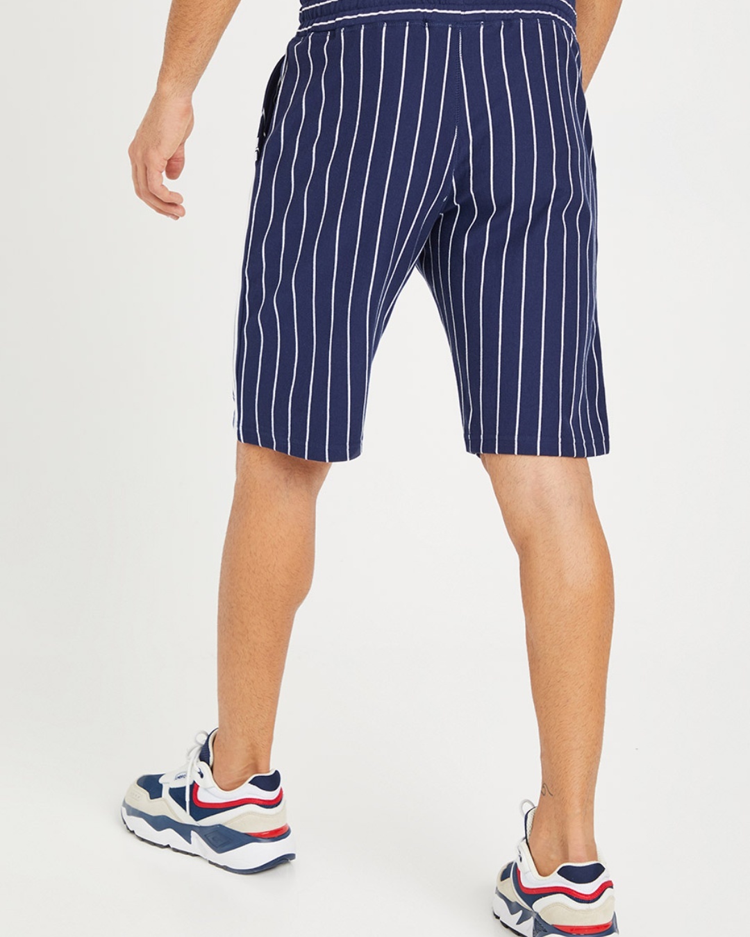 Shop Men's Blue Striped Shorts-Back