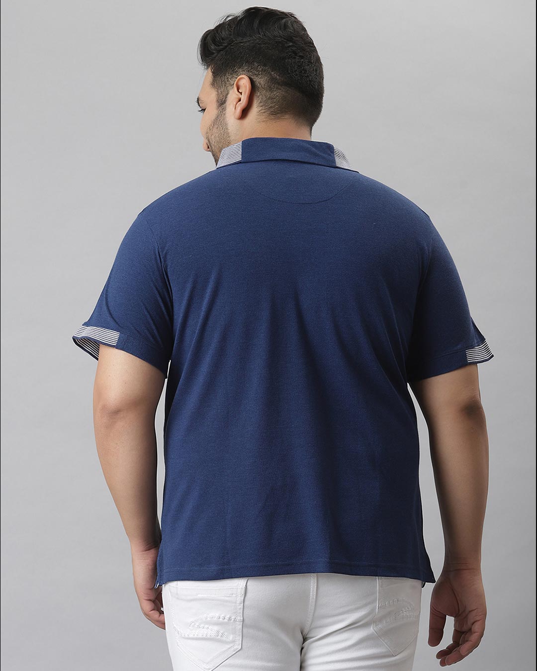 Shop Men's Blue Plus Size Oversized T-shirt-Back