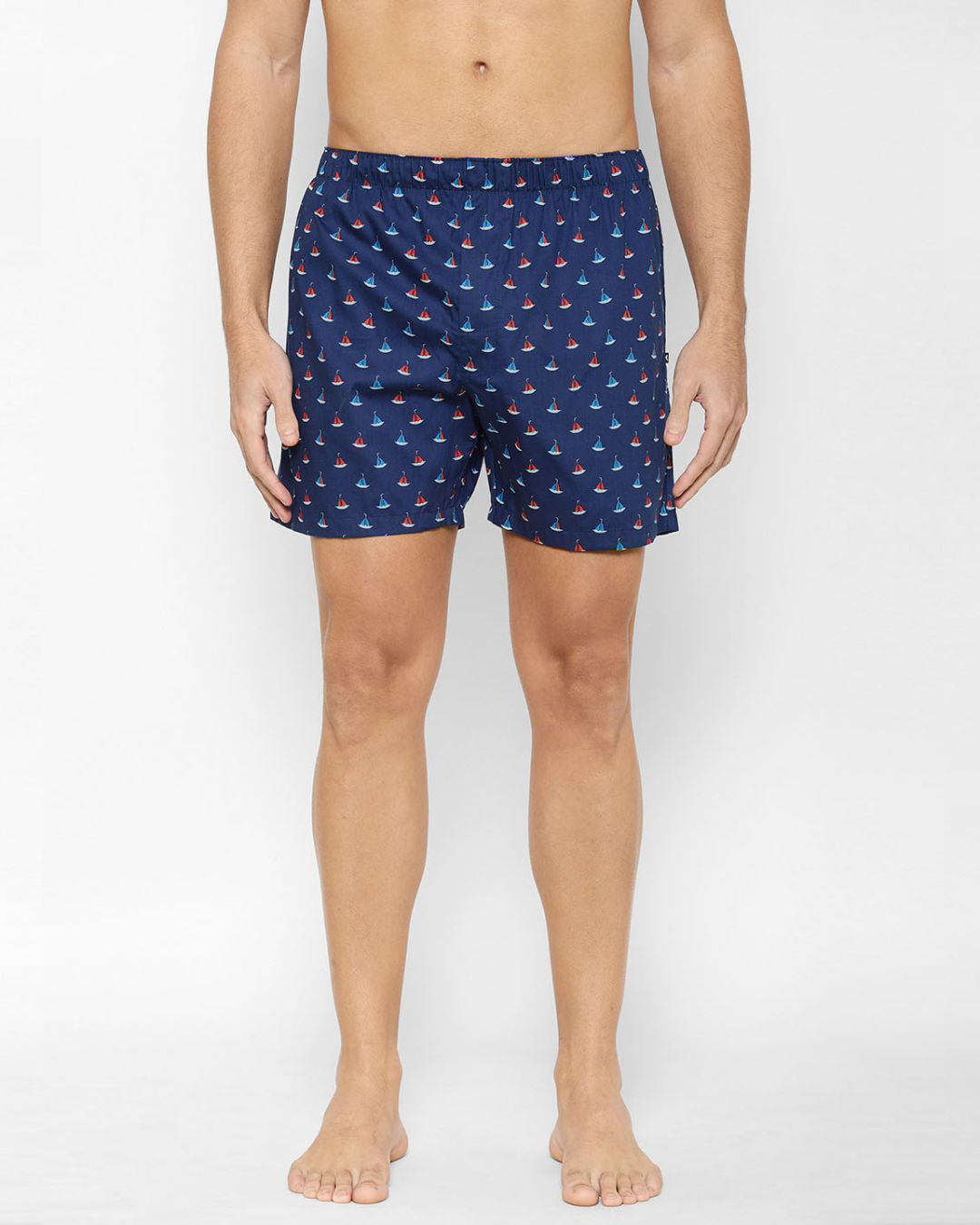 Shop Pack of 2 Men's Blue Cotton Printed Boxers-Back