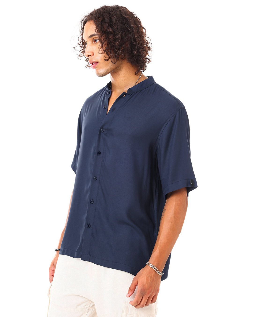 Shop Men's Blue Super Loose Fit Shirt-Back