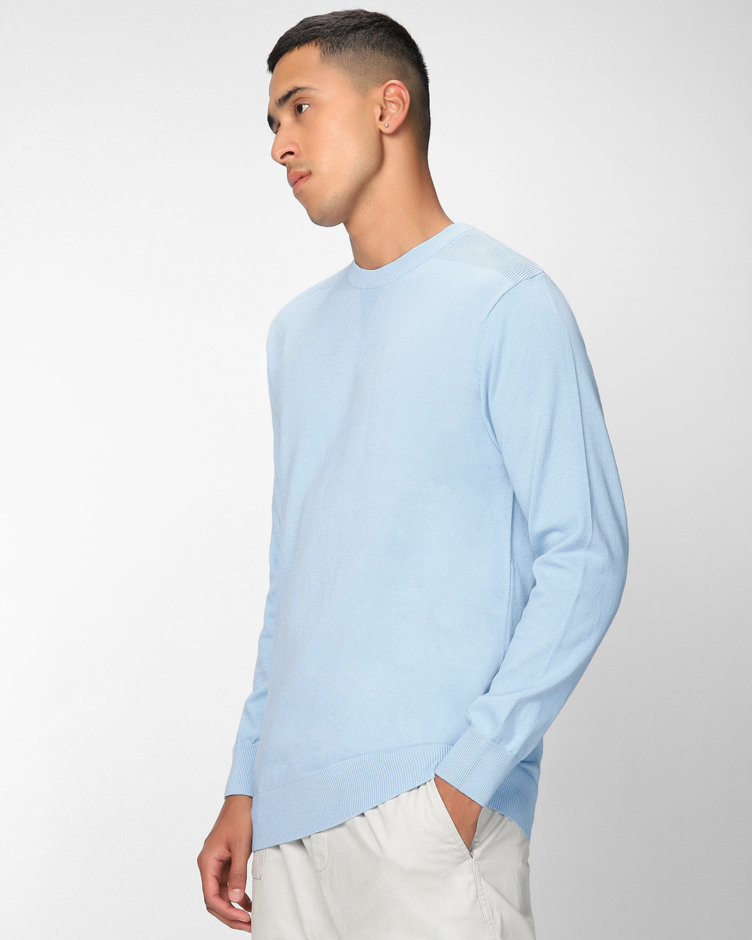 Shop Men's Blue Sweater-Back