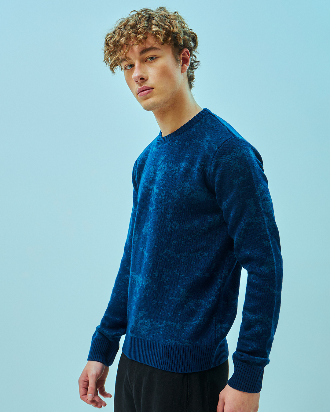 Shop Men's Navy Blue Sweater-Back