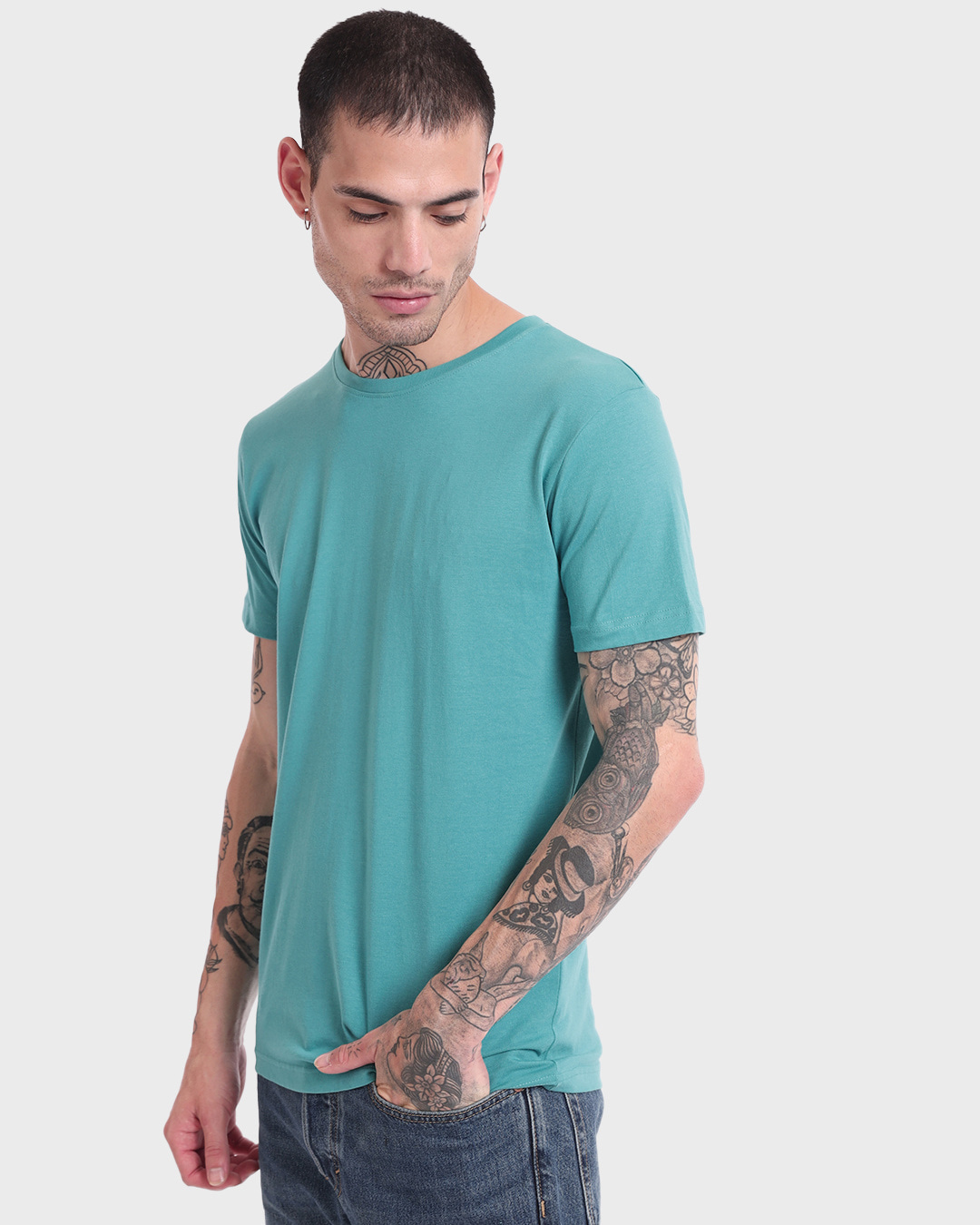 Shop Men's Blue T-shirt-Back