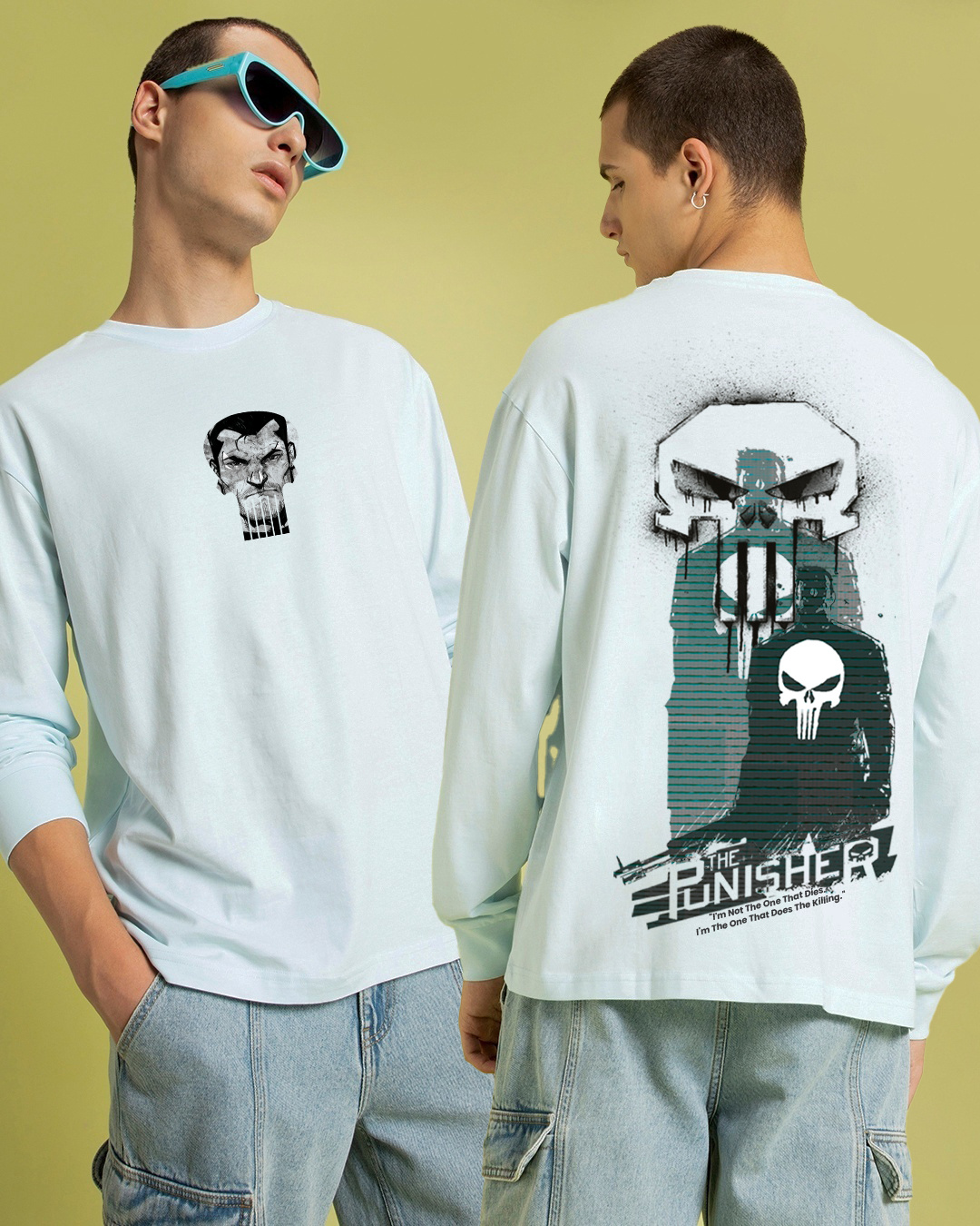 T-shirt Back The Blue Punisher Logo - Taille XL Noir/bleu, Occasion Parfait état