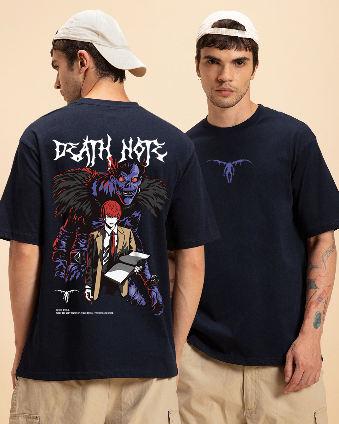 Buy Men's Blue The Ryuk Graphic Printed Oversized T-shirt Online at ...