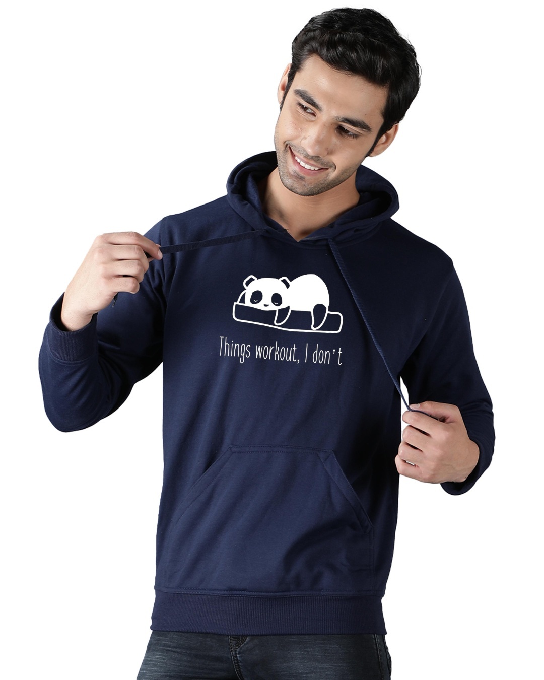 Shop Men's Blue Things Workout Graphic Printed Hoodie-Back