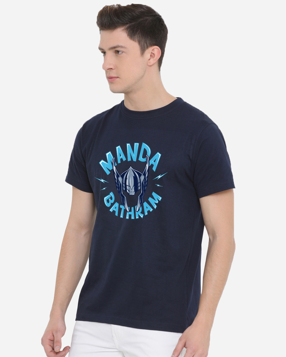 Shop Men's Blue Thor Manda Bathram Graphic Printed T-shirt-Back