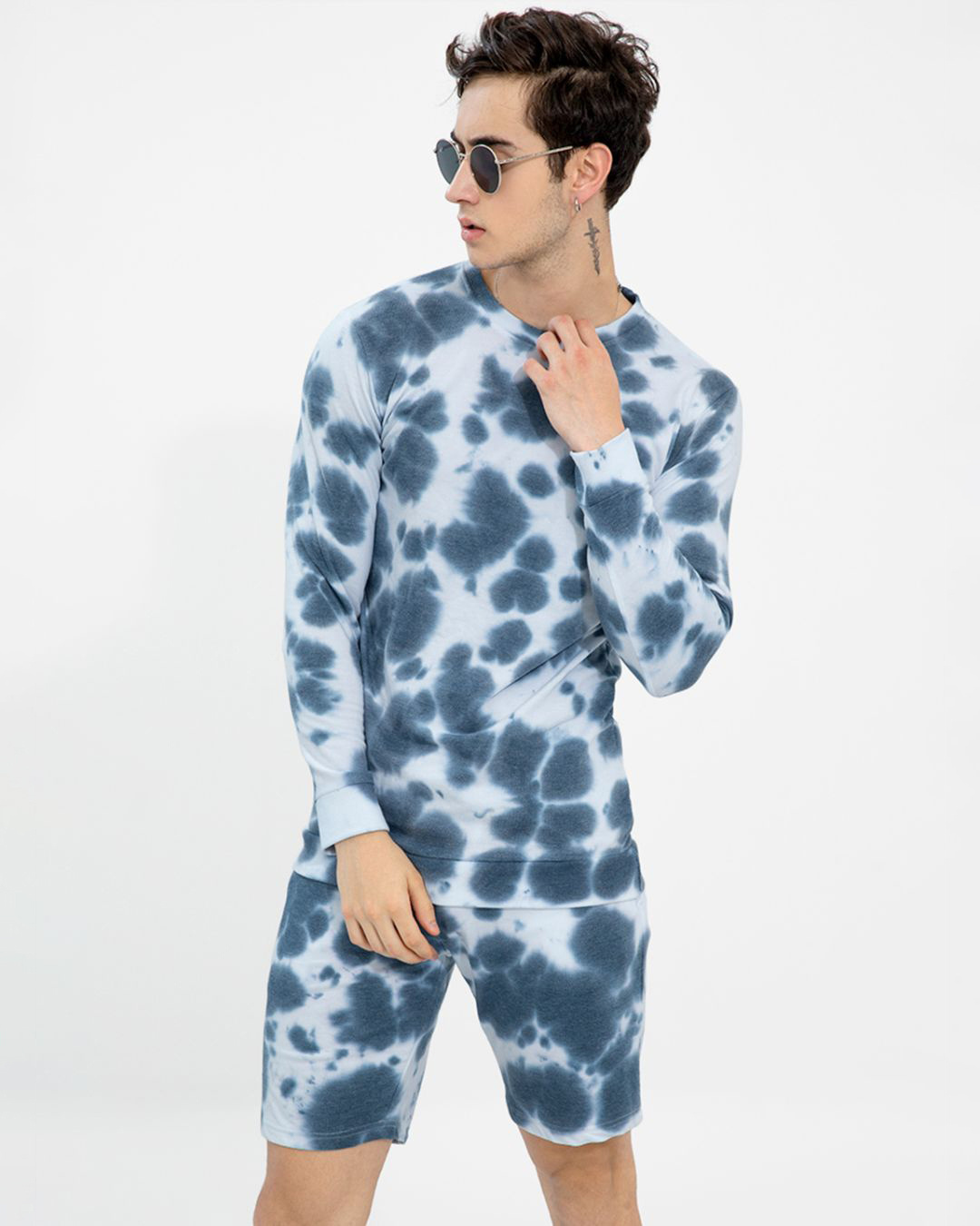 Buy Men's Blue Tie & Dye Cotton CoOrd Set Online in India at Bewakoof