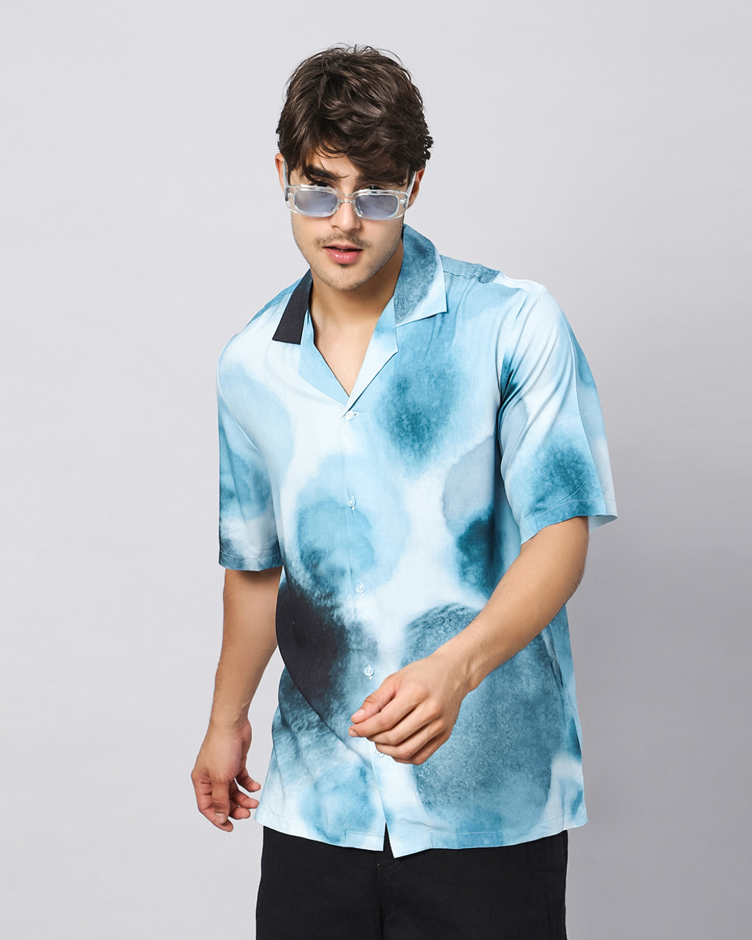 Buy Men's Blue Tie & Dye Oversized Shirt Online at Bewakoof