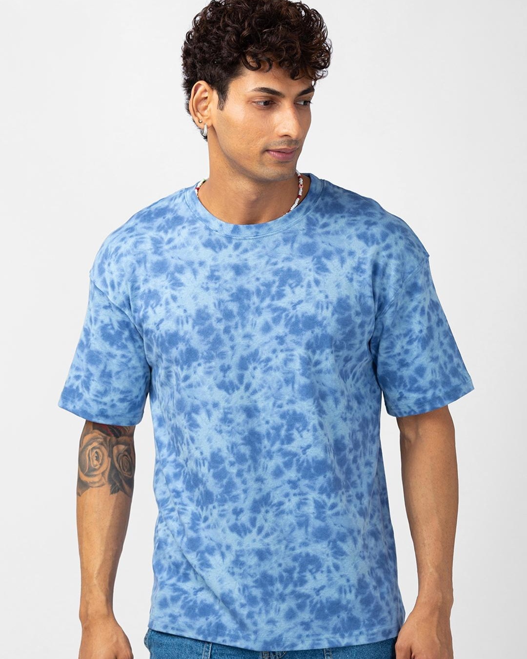 Buy Mens Blue Tie And Dye Oversized T Shirt Online At Bewakoof