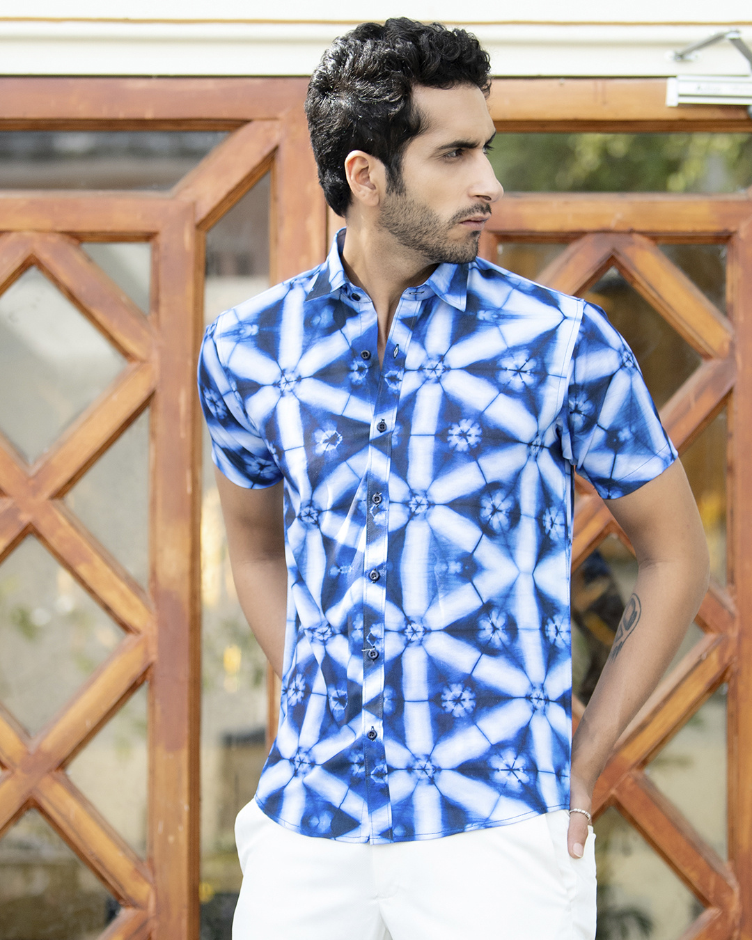 Buy Mens Blue Tie And Dye Shirt Online At Bewakoof