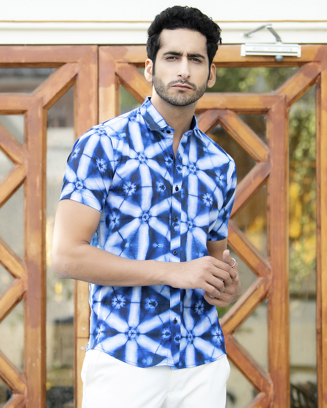 mens blue tie dye shirt