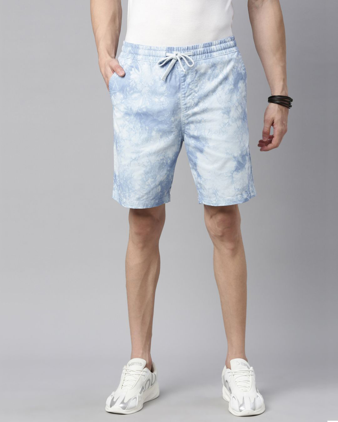 Buy Men's Blue Tie & Dye Slim Fit Cotton Shorts Online at Bewakoof