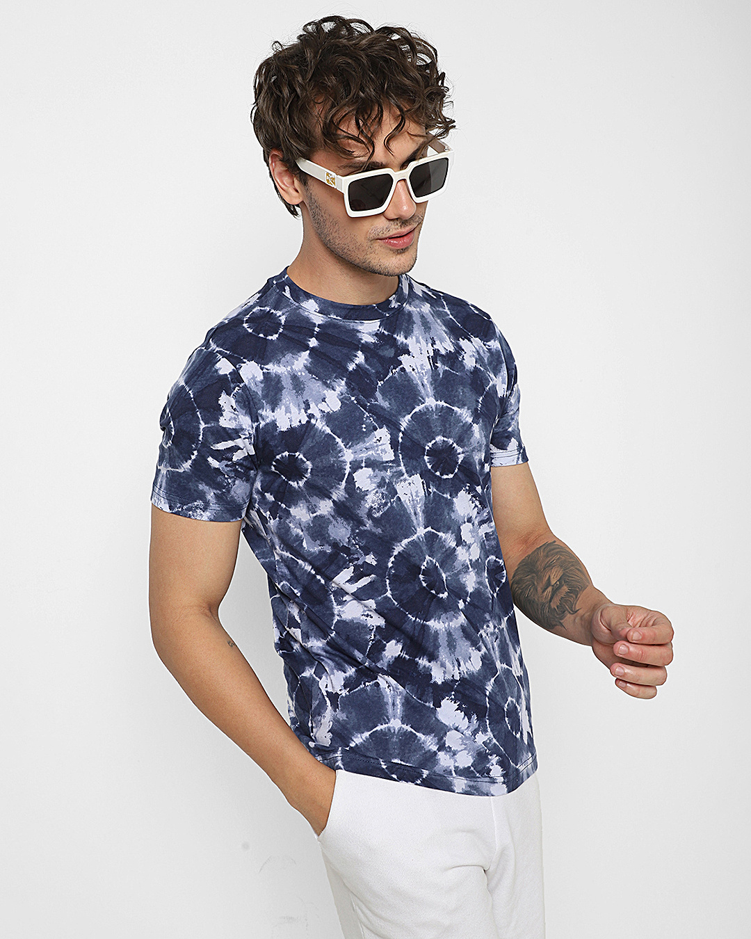 Buy Mens Blue Tie And Dye T Shirt Online At Bewakoof