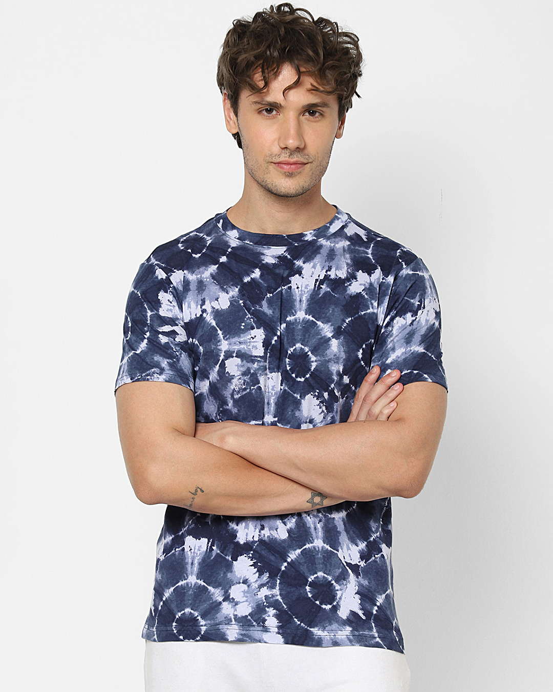 Buy Men's Blue Tie & Dye Tshirt Online at Bewakoof