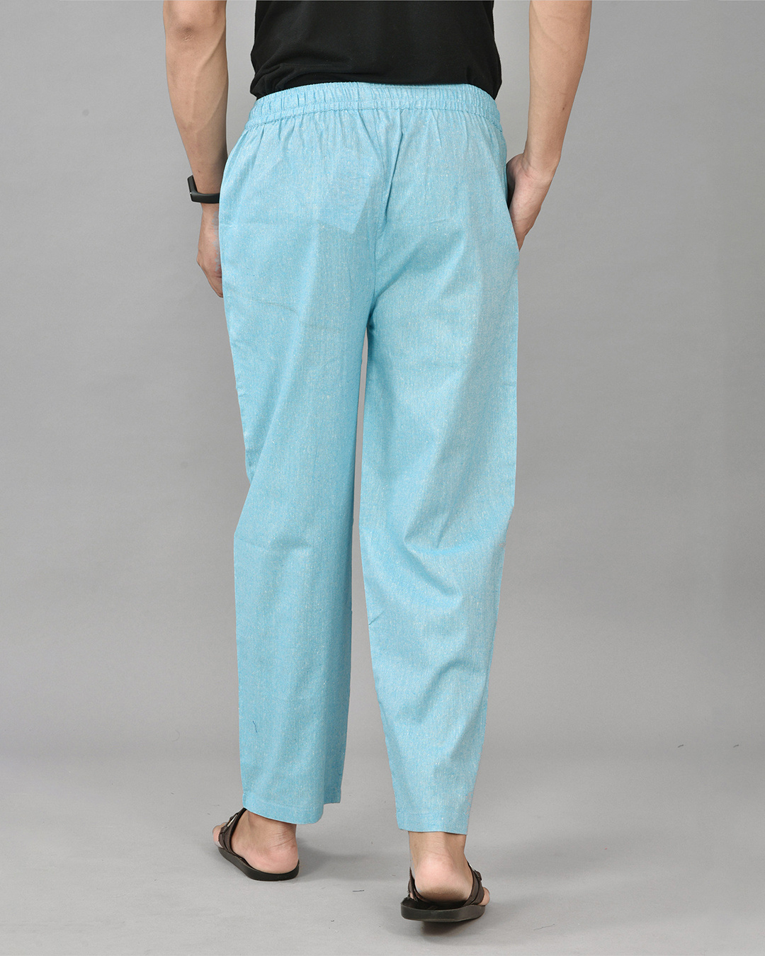 Shop Men's Blue Casual Pants-Back