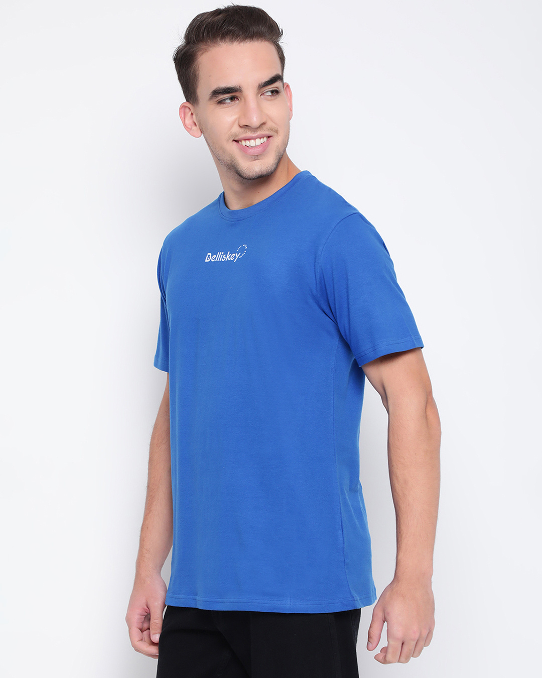 Shop Men's Blue Typography T-shirt-Back