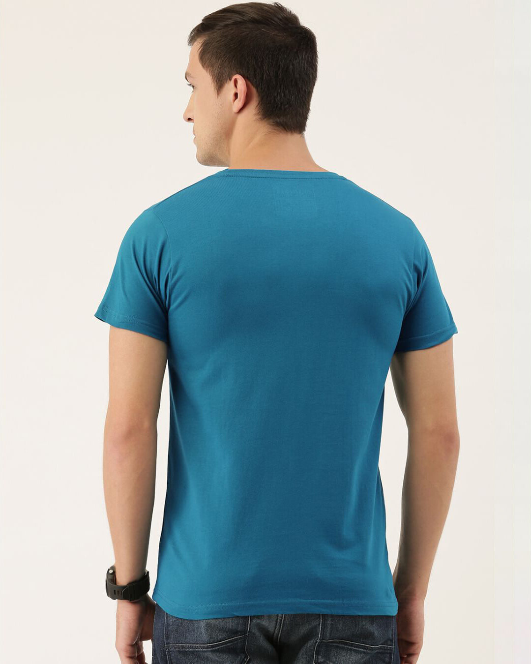 Shop Men's Blue Typography T-shirt-Back