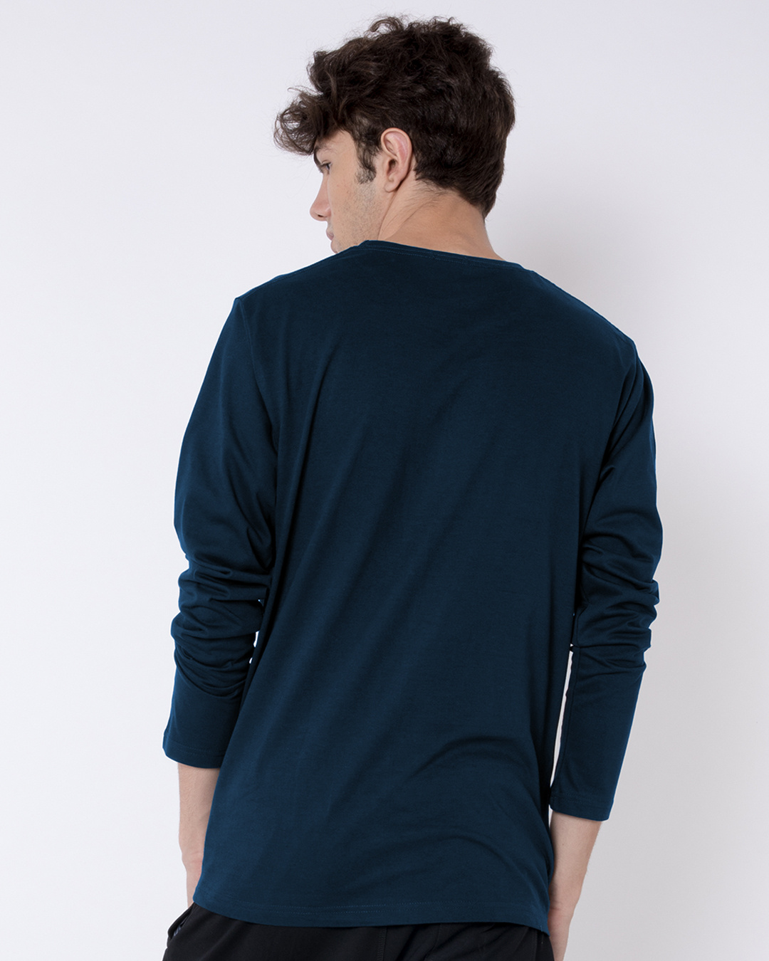 Shop Men's Blue Typography T-shirt-Back