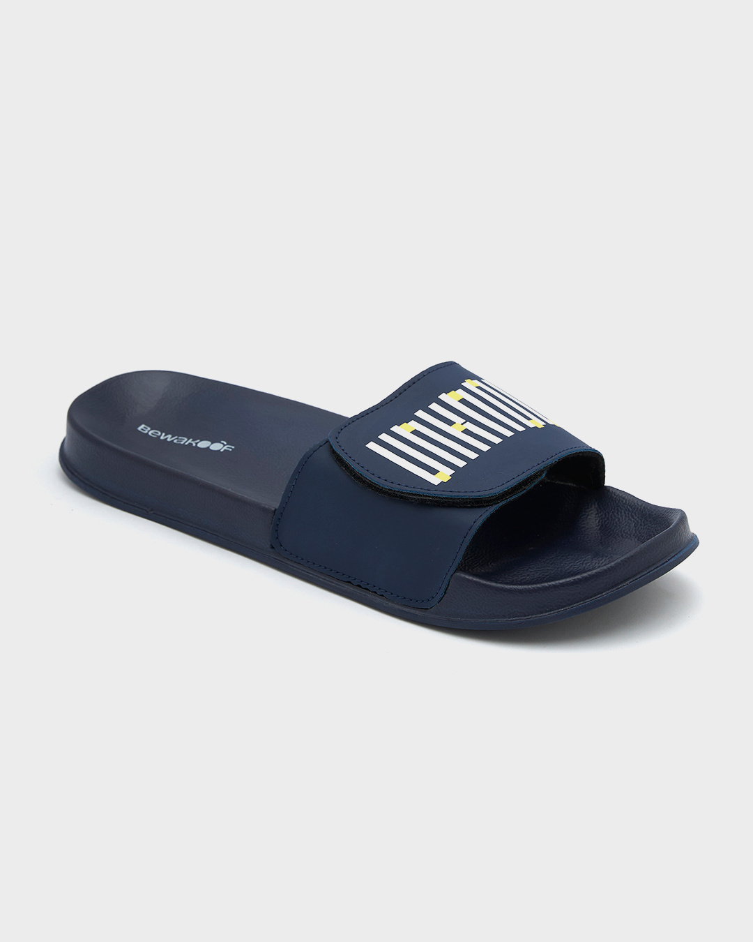 Shop Men's Blue Unknown Printed Velcro Sliders-Back