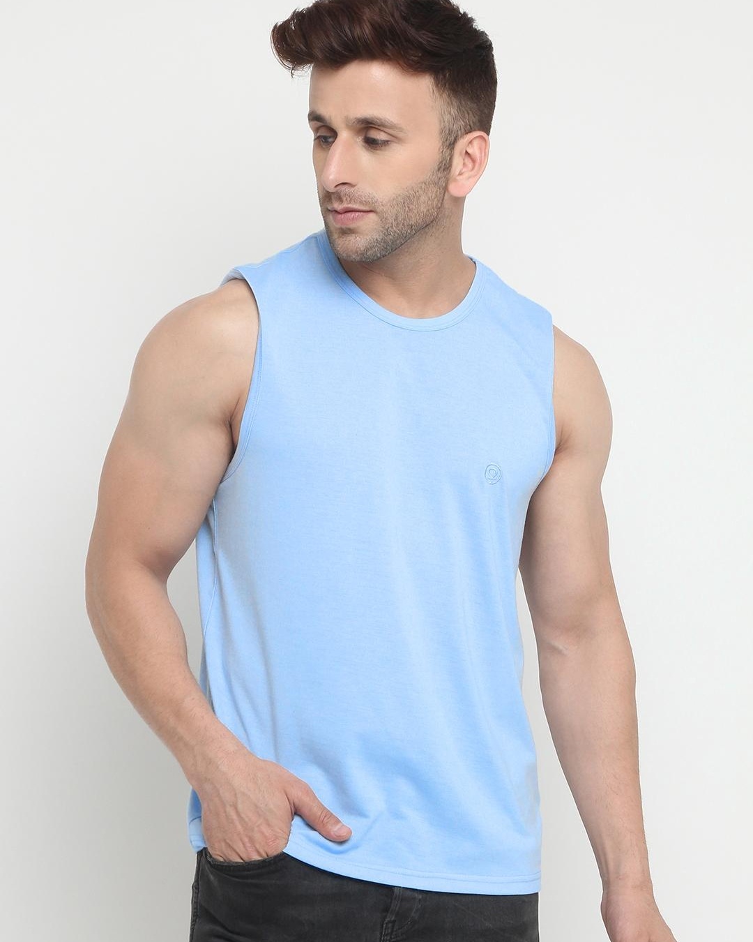 Buy Men's Blue Vest for Men Blue Online at Bewakoof