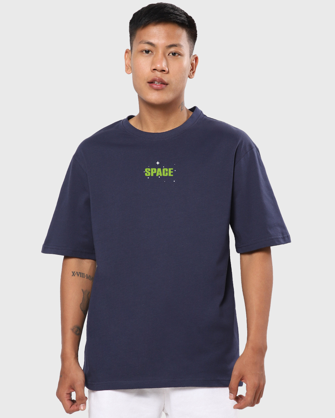 Buy Men's Blue Voyage Grpahic Printed Oversized T-shirt Online at Bewakoof