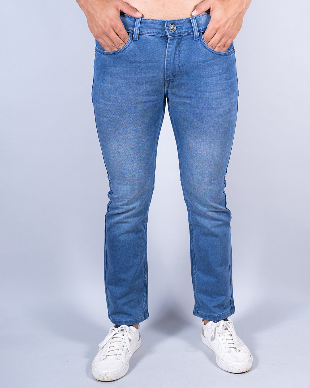 Buy Men's Blue Washed Bootcut Jeans Online at Bewakoof