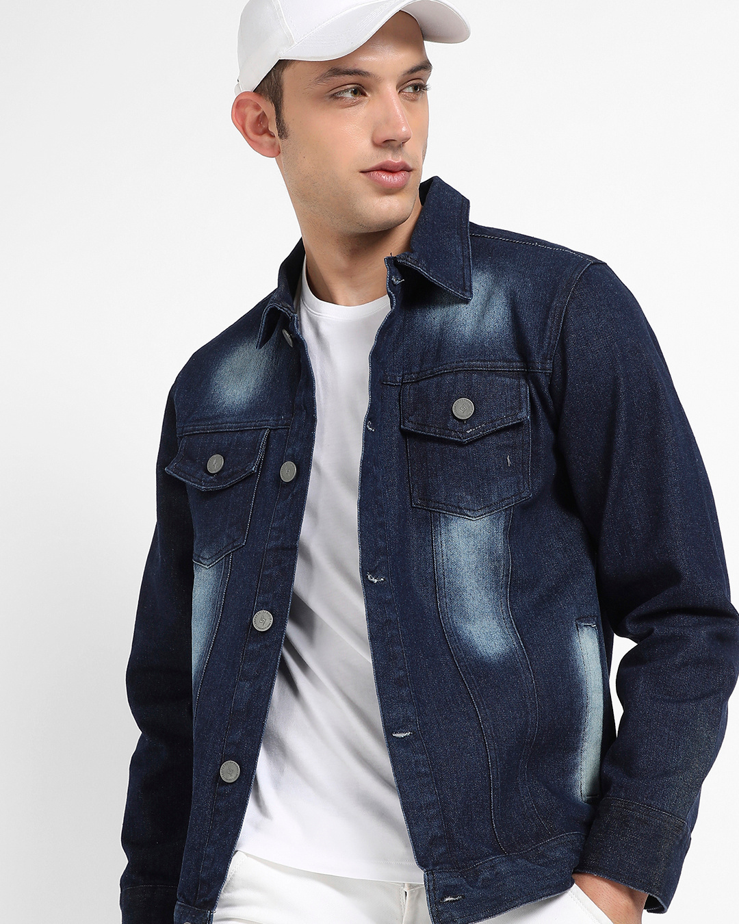 Buy Men's Blue Washed Denim Jacket for Men Online at Bewakoof