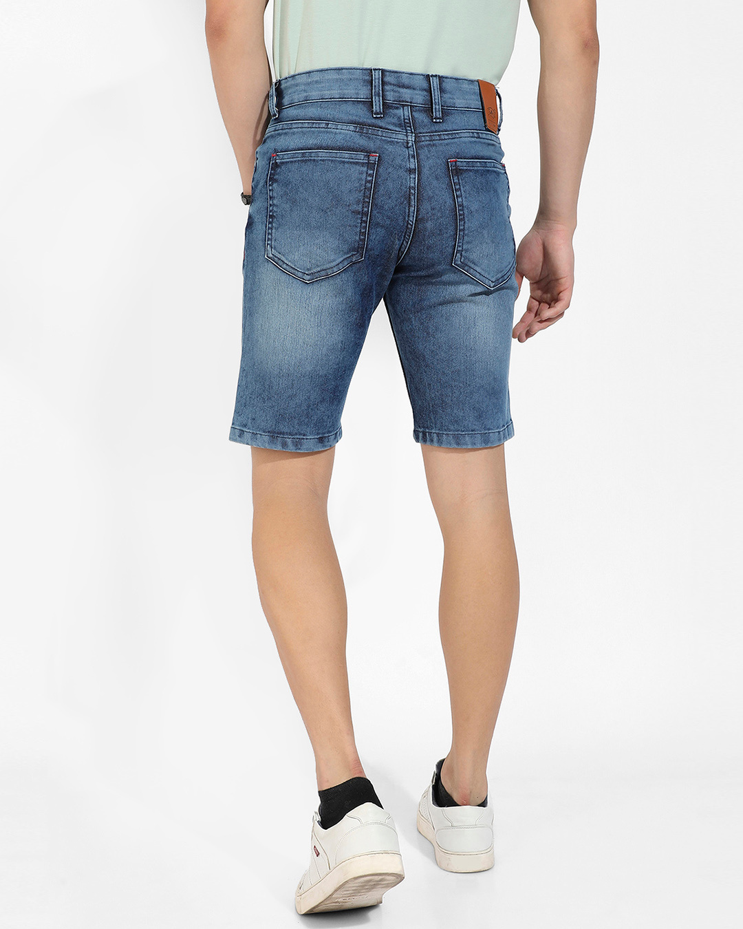 Buy Men's Blue Washed Denim Shorts Online at Bewakoof