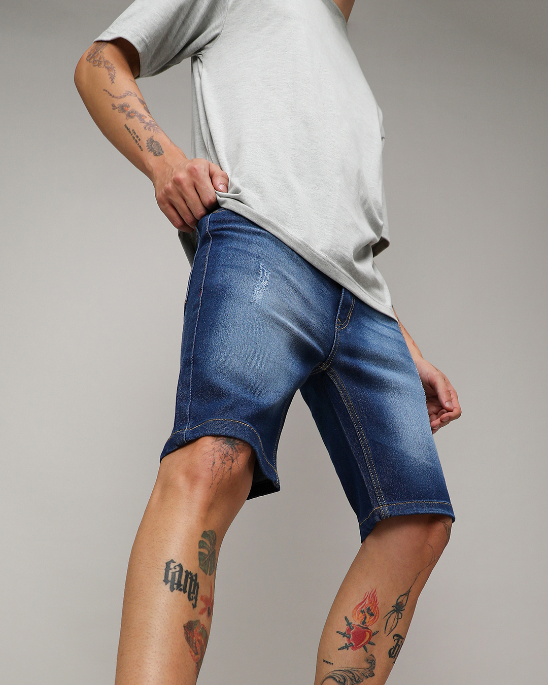 Two Faced Burner Shorts - Washed Black/Blue