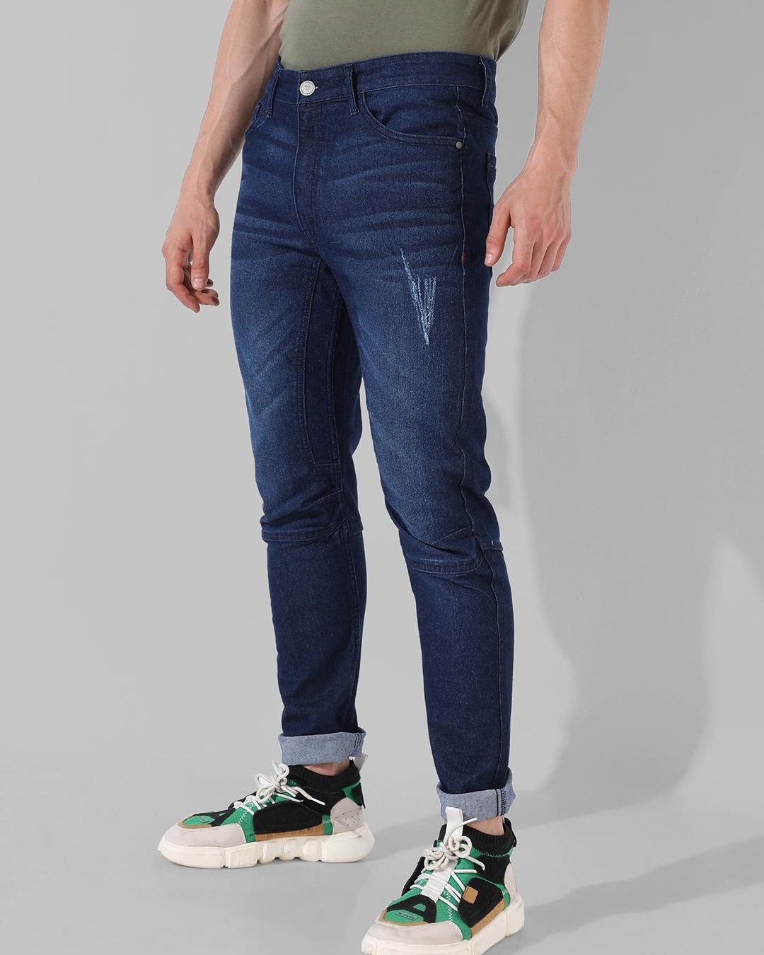 Buy Men's Blue Washed Jeans Online at Bewakoof