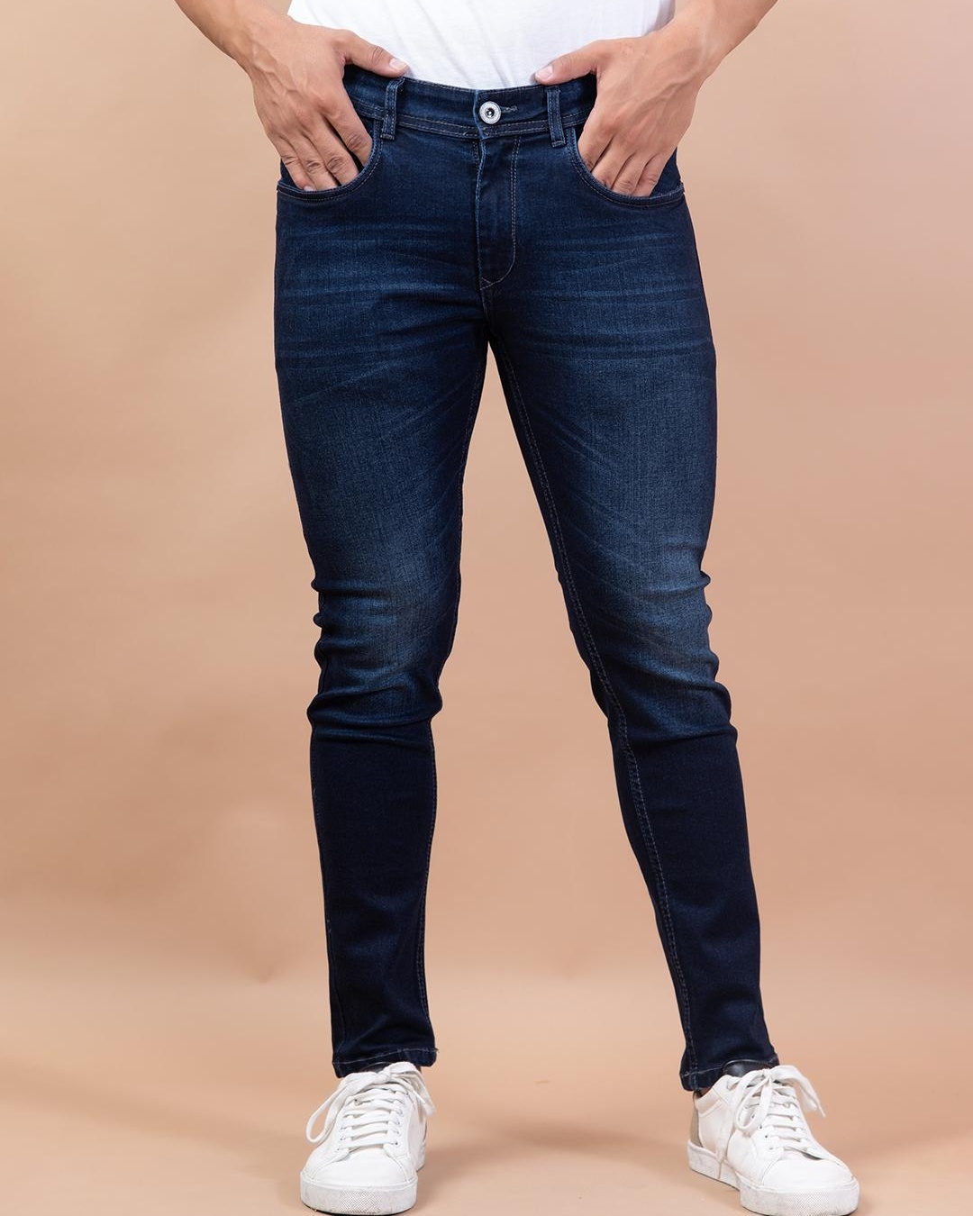 Buy Men's Blue Washed Jeans for Men Blue Online at Bewakoof