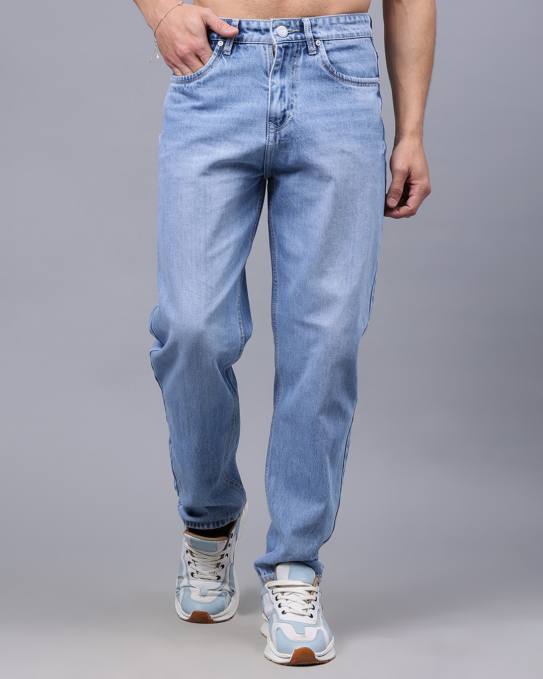 Buy Men's Blue Washed Jeans Online at Bewakoof