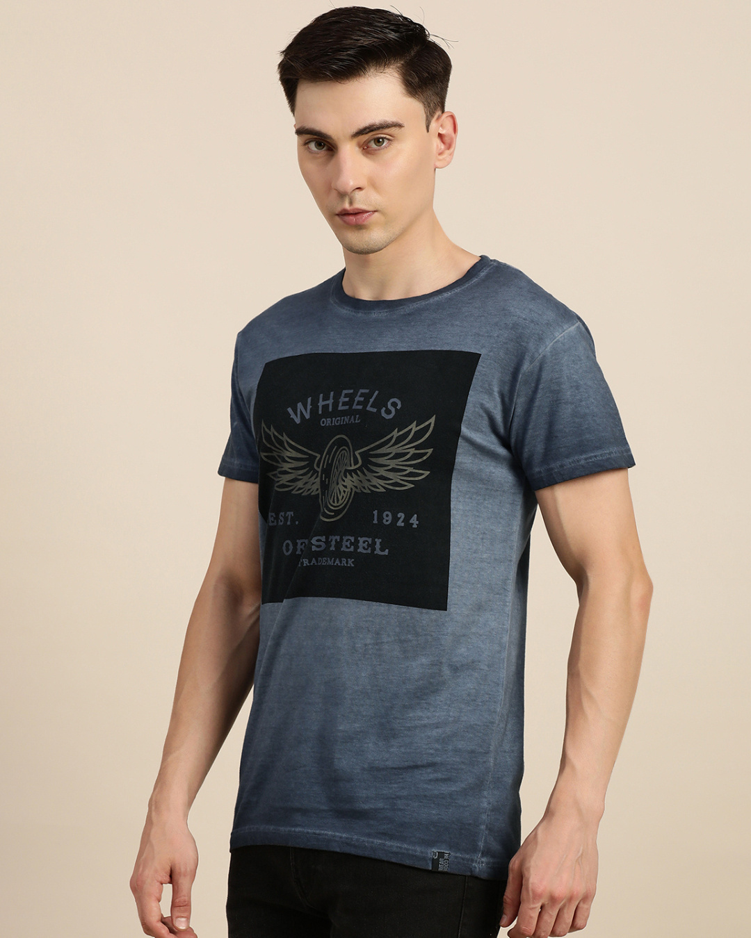 Shop Men's Blue Graphic Printed T-shirt-Back