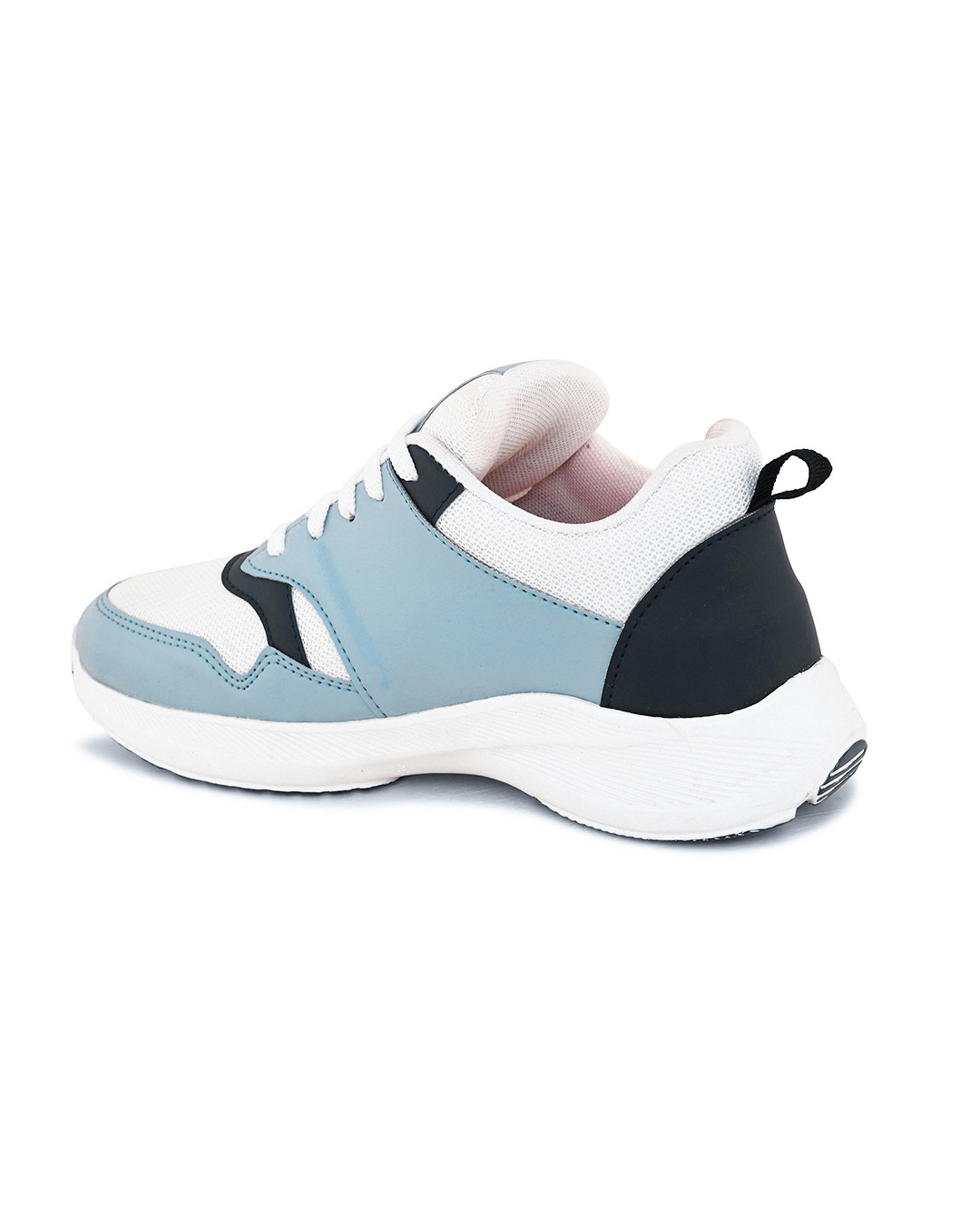 Shop Men's Blue & White Color Block Running Shoes-Back