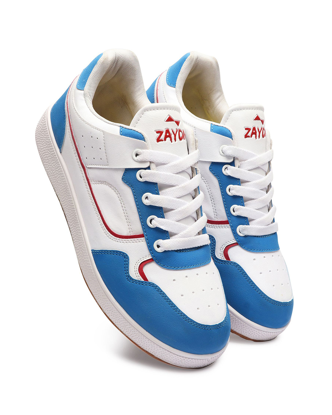 Shop Men's Blue & White Color Block Sneakers-Back