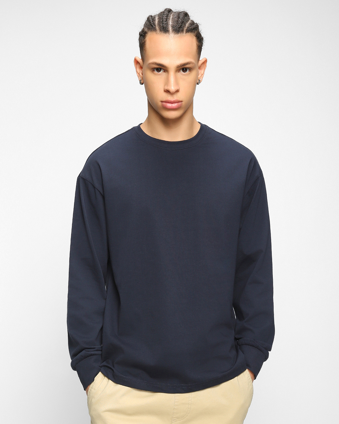 Shop Pack of 2 Men's Blue & White Oversized T-shirt-Back