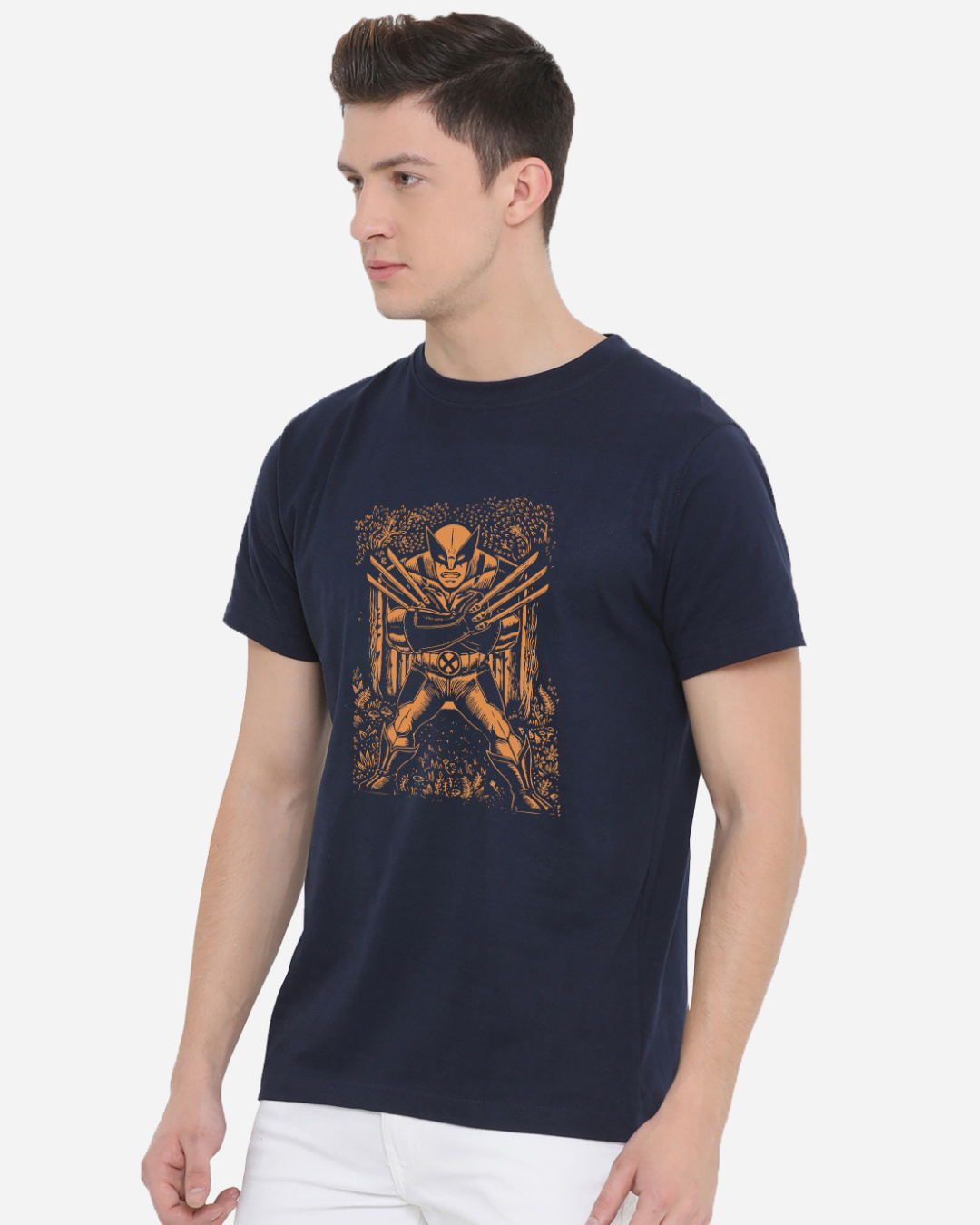 Shop Men's Blue Wolverine Graphic Printed T-shirt-Back
