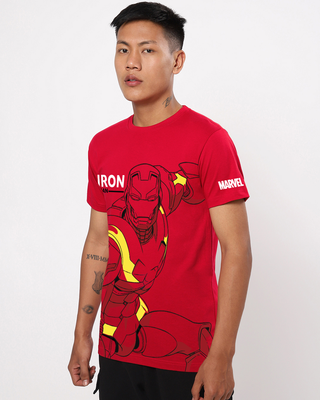 Shop Men's Bold Red Iron Man Graphic Printed T-shirt-Back