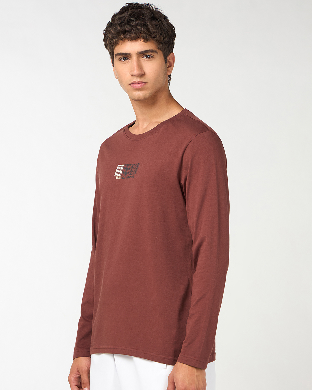 Shop Men's Brick Red Be Original Graphic Printed T-shirt-Back