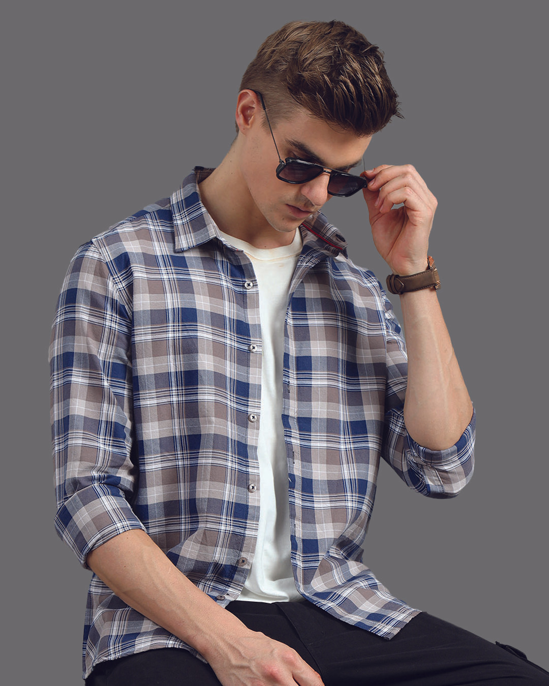 Checkered Shirt - Brown