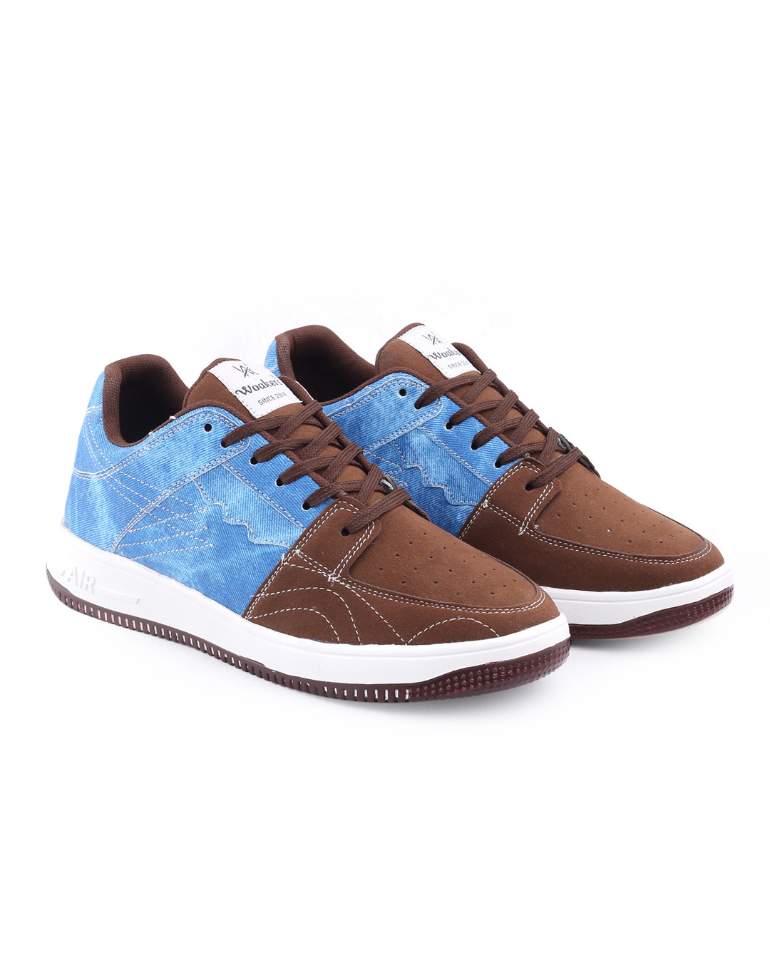 Shop Men's Brown & Blue Color Block Sneakers-Back