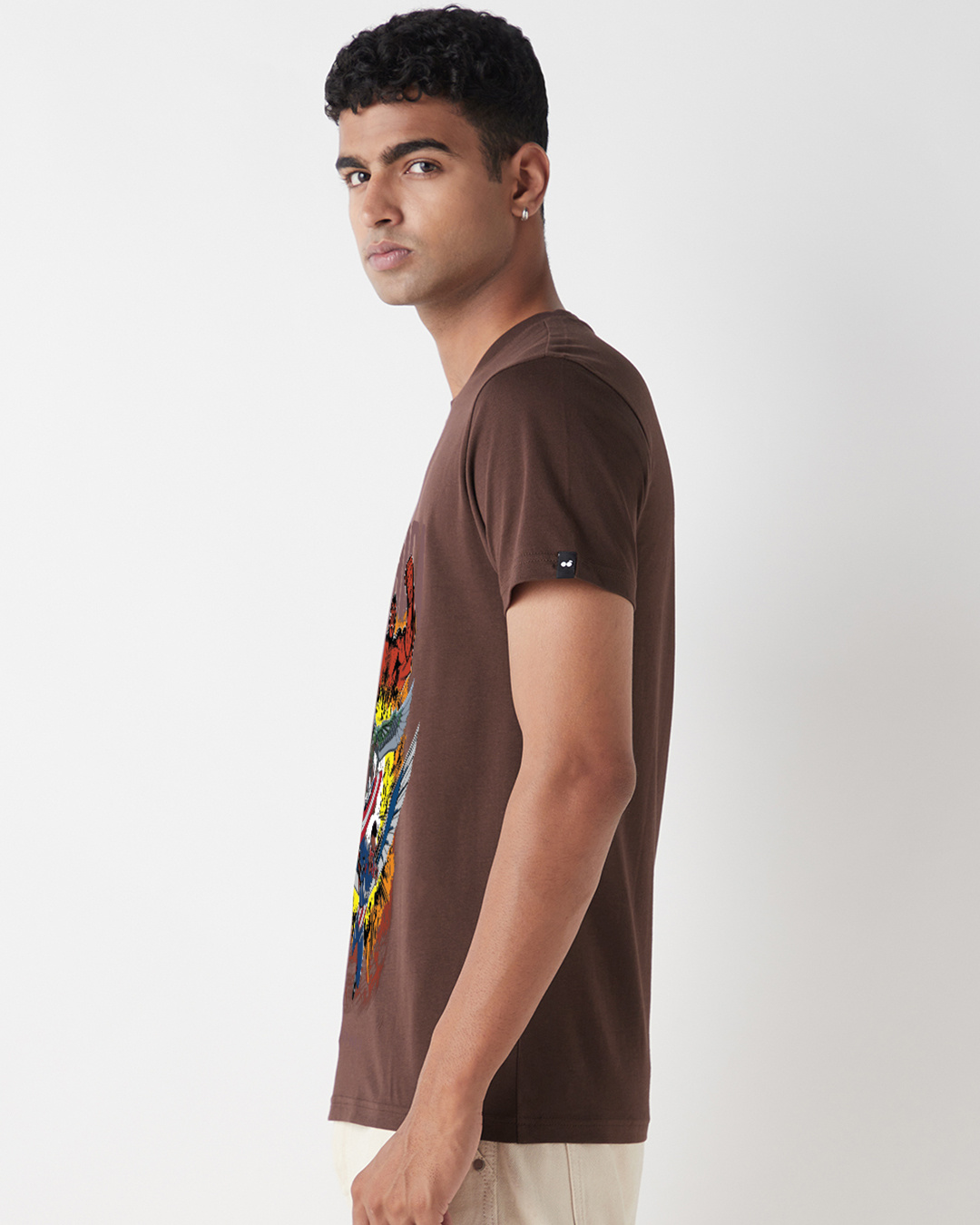 Shop Men's Brown Captain Graphic Printed T-shirt-Back